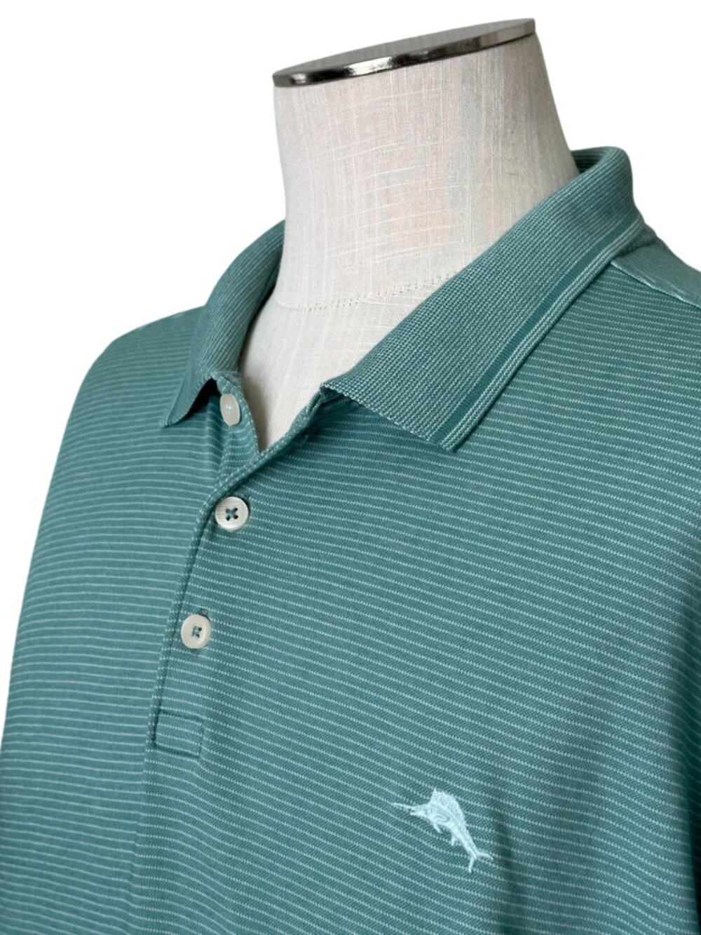 Tommy Bahama Polo Shirt - Size XXL - Green Stripe - Embroidered Logo